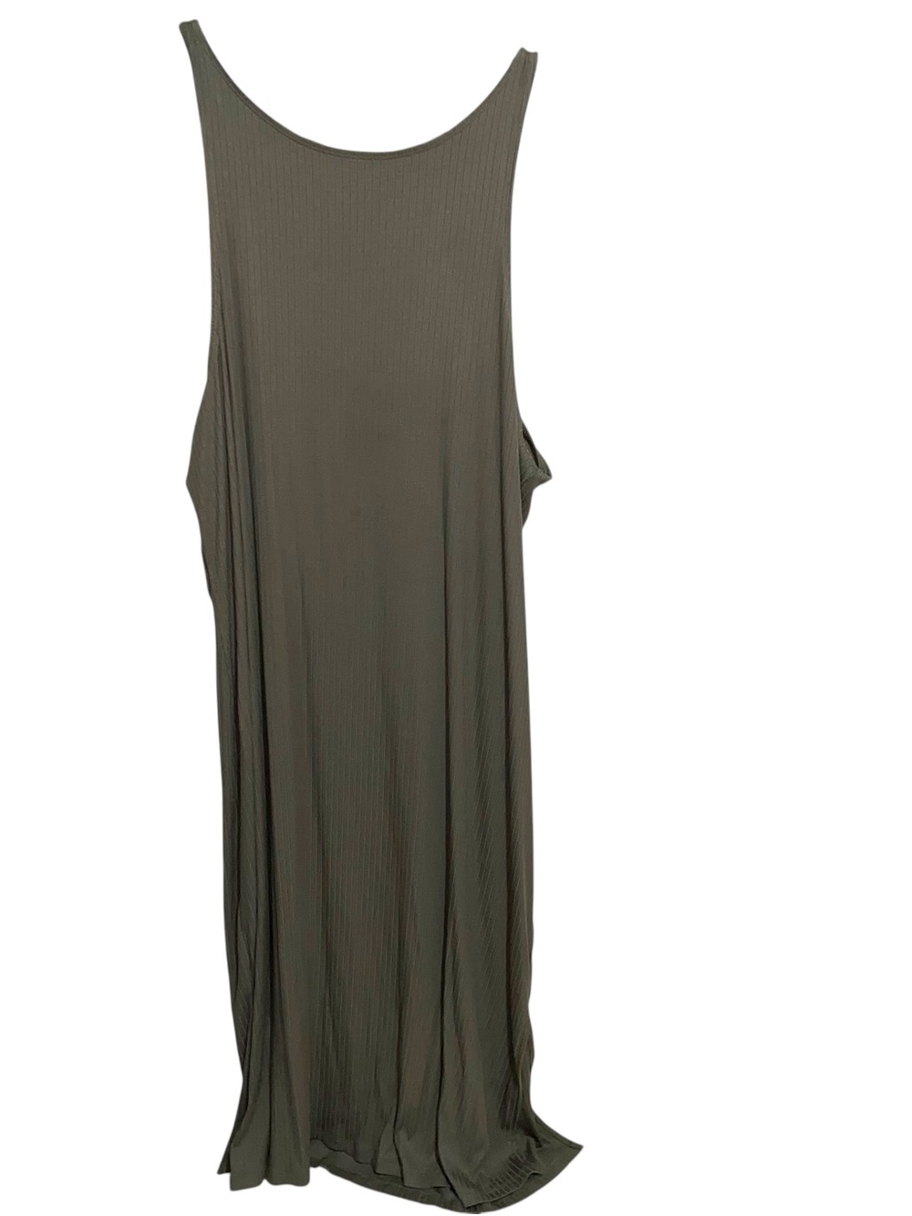 Haven Well Within Dress XXL 2X Womens Ribbed Maxi Stretch Olive Green Fall Boho